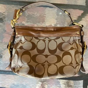 Coach Tan/Brown and Bronze Handbag/Purse